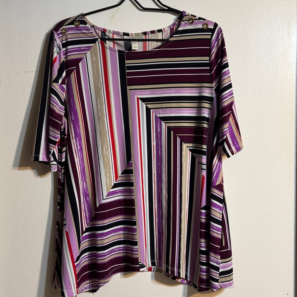 Dana Buchman Multicolor Striped Top